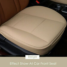 Car Front Seat Cover Full Surround Breathable 2x Leather Pad Chair Cushion Beige picture