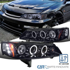 Dual LED Halo Rims+DRL Projector Lamps Tinted Headlights Fits 94-97 Honda Accord picture
