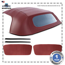 Burgundy Convertible Soft Top w/ Plastic Window for Porsche Boxster H6 2.5L 2.7L picture
