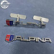 Chrome 2x Car Front Grille Emblem + Tail Rear Badge Sticker For ALPINA B3 B5 B7 picture