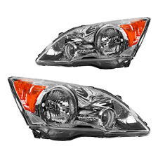 2x Headlamps Headlights For 2007-2011 Honda CR-V CRV Chrome Housing Amber Corner picture