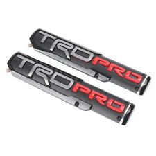 2x TRD PRO Red Black Silver Right Left Side Badge Emblem OFF ROAD Tacoma Tundra picture