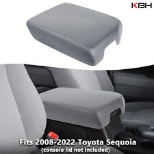 Fits 2008-2022 Toyota Sequoia Leather Center Console Lid Armrest Cover Gray picture