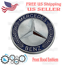 Front Hood Emblem Star For Mercedes-Benz Laurel Wreath Badge C E Class picture