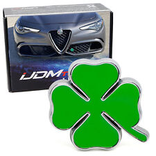 Green Lucky Quadrifoglio Clover Leaf Emblem Grille Badge Kit For Alfa Romeo Cars picture