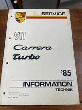 Porsche 911 1985 Carrera Turbo Service Manual Information Technik WKD 491 420 picture