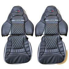 Chevy Corvette C5 Sports Seat Covers In Full Gray & Black Diamond Stitch  picture