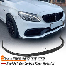 Real Carbon Front Bumper Lip for Mercedes-Benz W205 C205 Coupe C63 AMG 2015-2018 picture