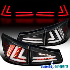 Fits 2006-2008 Lexus IS250 06-08 IS350 LED Tail Lights Rear Brake Lamps Black picture
