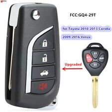 Upgraded Remote Flip Key for Toyota 2010-2013 Corolla, 2009-2016 Venza GQ4-29T G picture