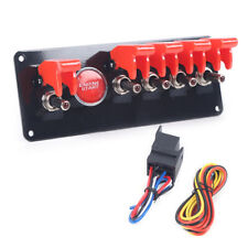 6 Gang  Ignition Switch Panel Red Toggle Racing Car Engine Start Push Button  picture