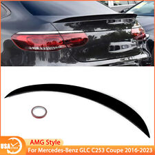 For Mercedes-Benz GLC C253 Coupe Gloss Black Rear Trunk Spoiler Lip AMG Style picture