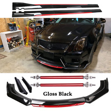 For Cadillac CTS CTS-V Glossy Black Strut Rod Front Bumper Lip Spoiler Splitter picture