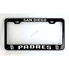 San Diego Padres Black License Plate Frame, Custom Made of Powder Coated Metal picture