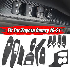 Black Trim Interior Carbon Fiber Sticker Accessory For Toyota Camry 2018-2021 picture