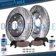 Front Drilled Brake Rotors + Ceramic Pads For 1992 1993 1994 - 2000 Lexus SC400 picture