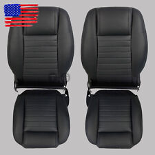 New For 05-09 Ford Mustang GT Convertible Coupe V8 Black Front Seat Covers picture