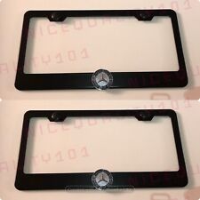 2X 3D Mercedes Benz  Stainless Steel Black Finished License Plate Frame picture