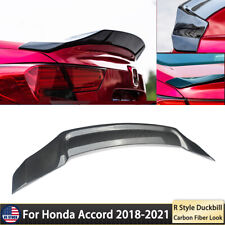 FOR HONDA ACCORD 2018-2021 CARBON FIBER R STYLE DUCKBILL REAR TRUNK SPOILER WING picture
