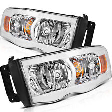 For 2002-2005 Dodge Ram 1500 2500 3500 Chrome Headlight Assembly W/ LED DRL Pair picture