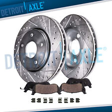 For 2004-2011 Endeavor Front Drilled Slotted Rotors and Ceramic Brake Pads Kit picture