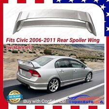 For 2006-2011 Honda Civic Sedan 3D Mugen Style Silver Rear Spoiler Wing w/Pannel picture
