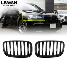 Pair Front Kidney Grille For 2007-2013 BMW X5 X6 E70 E71 Mesh Grill Glossy Black picture