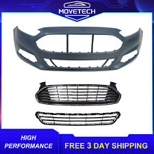 Fits 2013-2016 Ford Fusion New Front Bumper Cover & Front Upper & Lower Grille picture