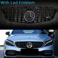 Black Front Grille Grill w/LED Star For Mercedes Benz W205 2015-2018 C300 C43AMG picture