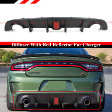 For 15-22 Dodge Charger SRT R/T Scat Pack Rear Bumper Diffuser W/ Red Reflector picture