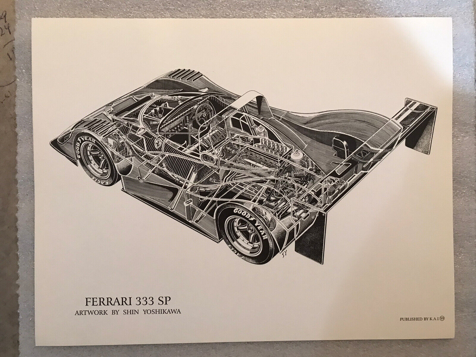 Ferrari 333 SP Cutaway - S.Yoshikawa Rare Stunning Car Poster Own It