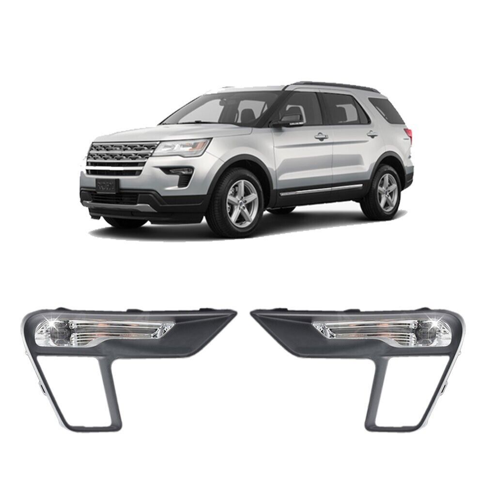 For 2018-2019 Ford Explorer Fog Lights Lamp With LED Bezel Switch Wiring Harness