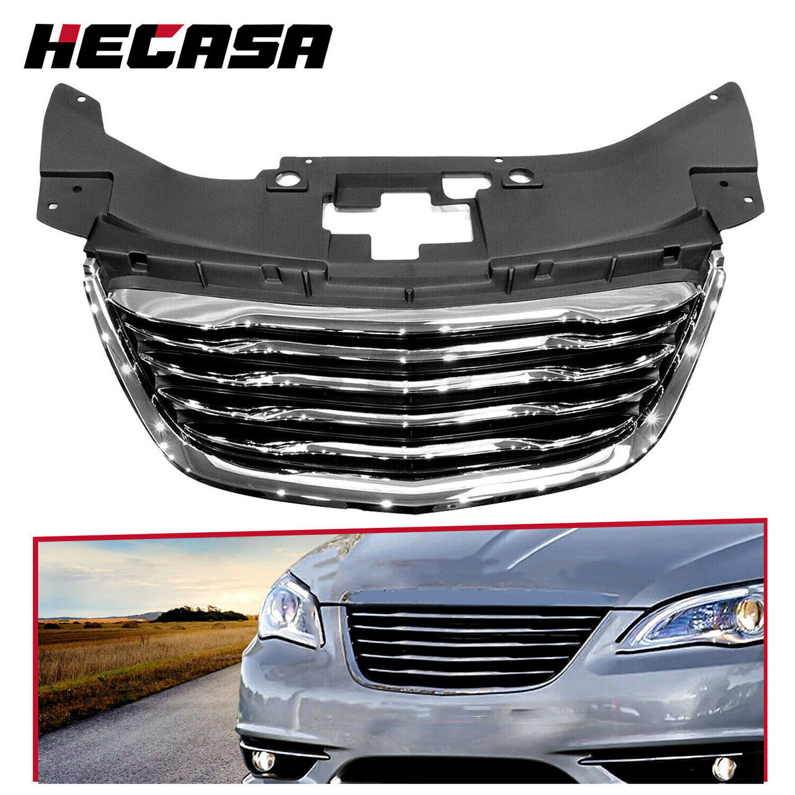 For 2011-2014 Chrysler 200 Chrome Front Hood Grille Grill New 68082050AE 12 13