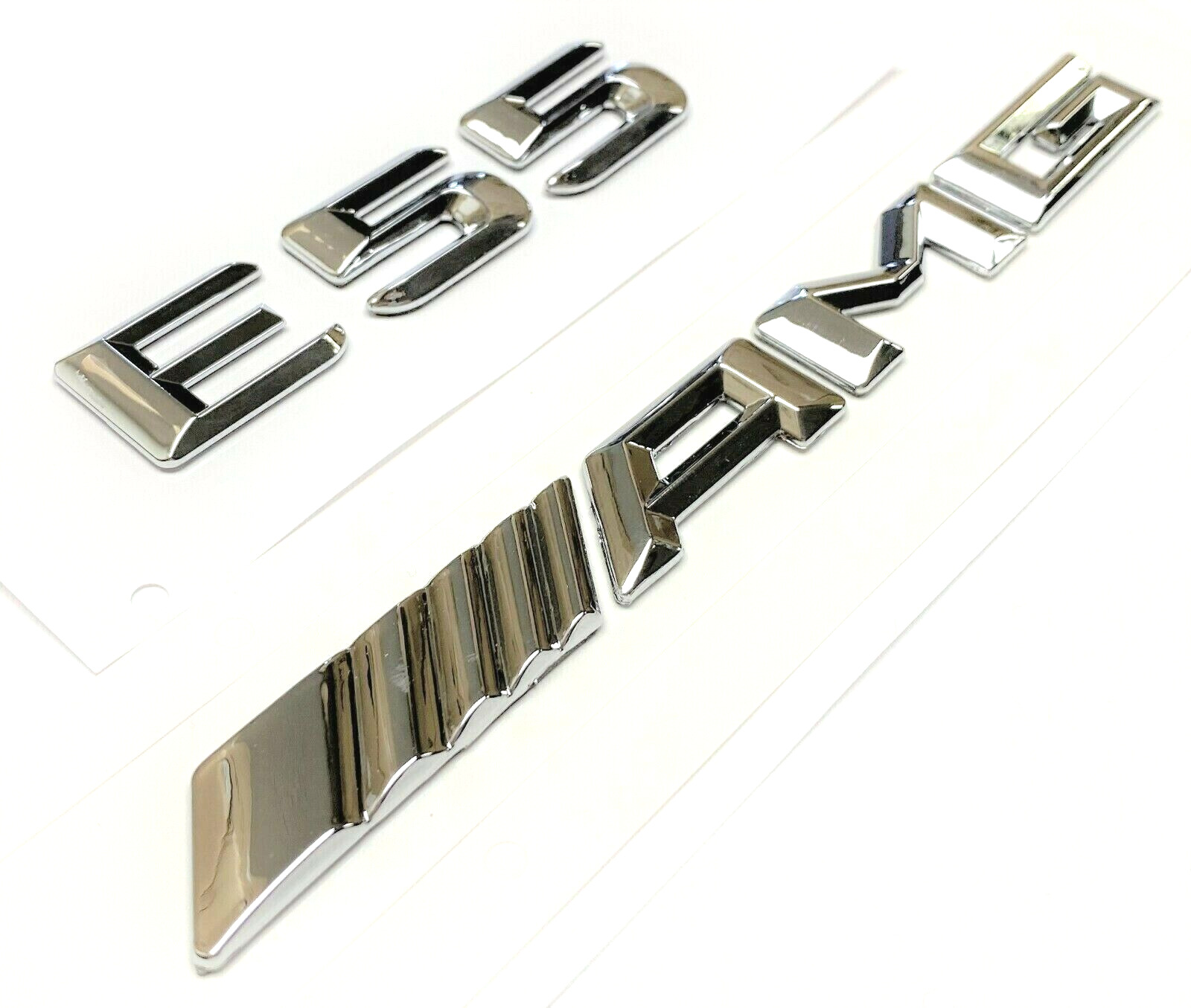 #1 CHROME E55 + AMG FIT MERCEDES REAR TRUNK EMBLEM BADGE NAMEPLATE DECAL NUMBERS