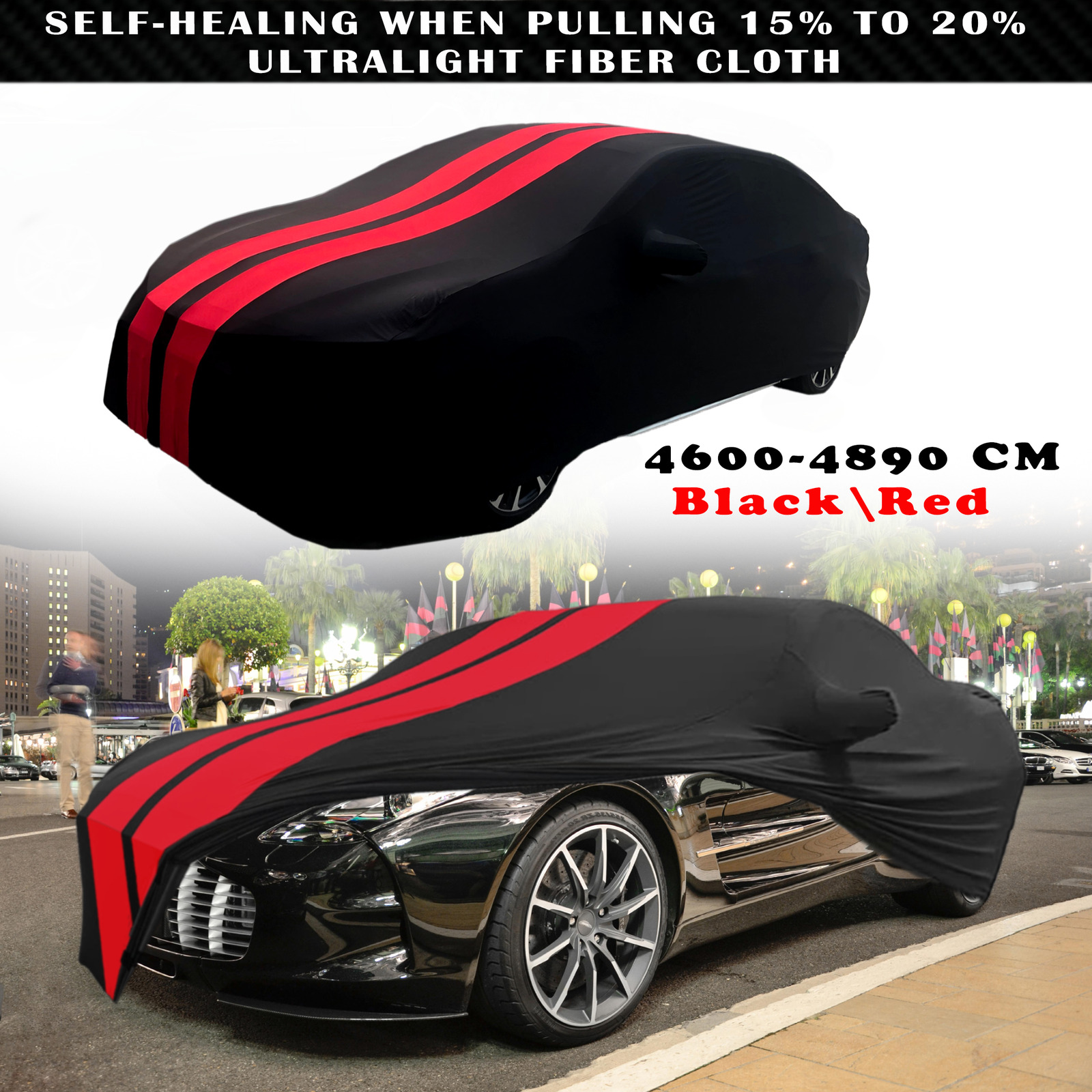 For Aston Martin One-77 Indoor Red Line Dustproof Stain Stretch Full Car Cover