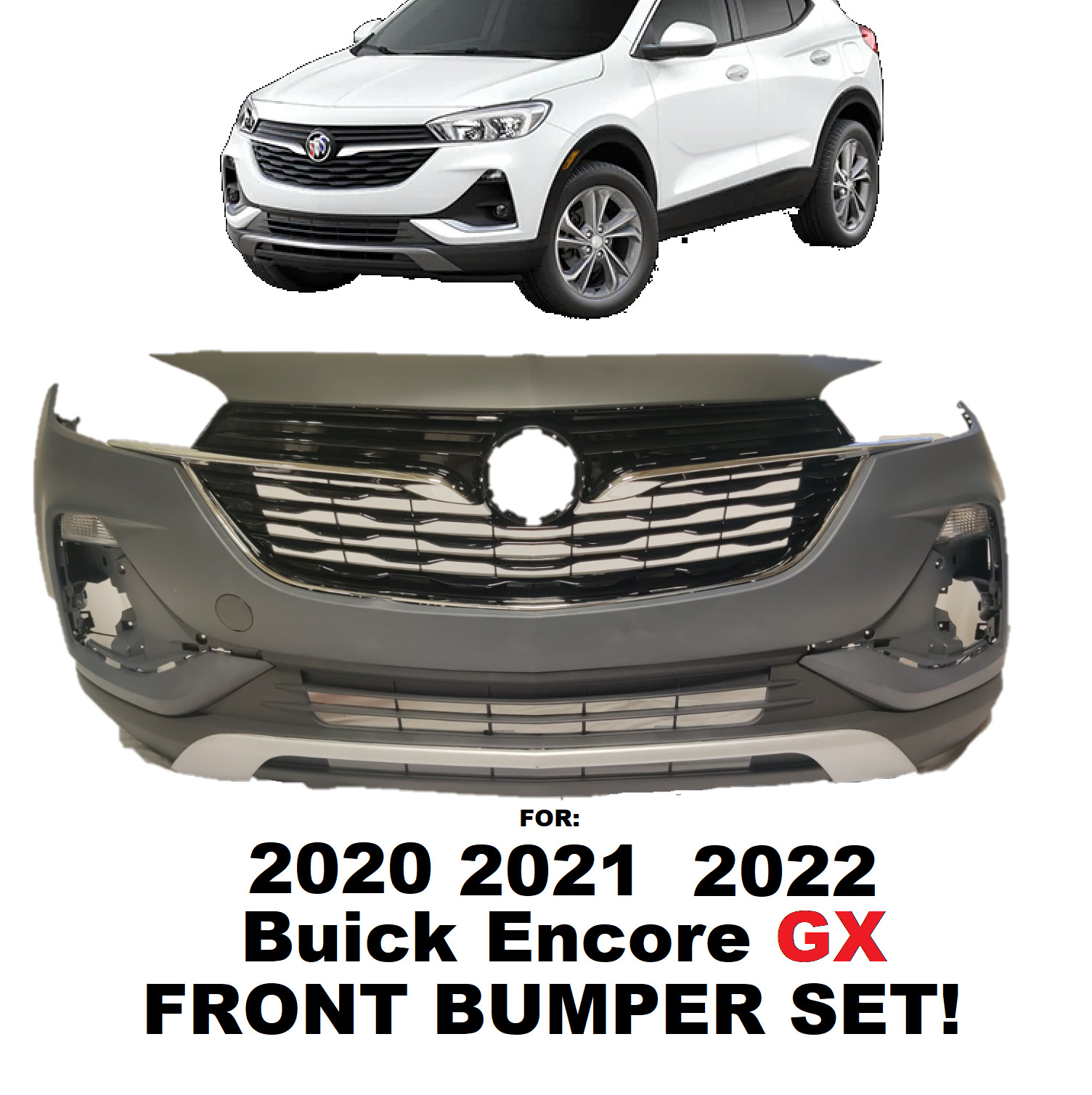 For 2020 2021 2022  Buick Encore GX Front Bumper Grills lamps
