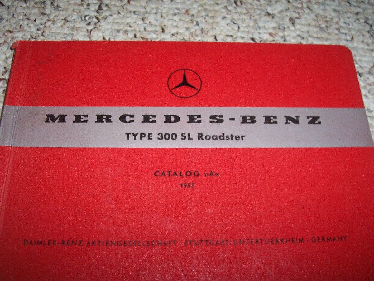 1957-1960 Mercedes Benz 300SL Roadster Parts Catalog Manual 1958 1959