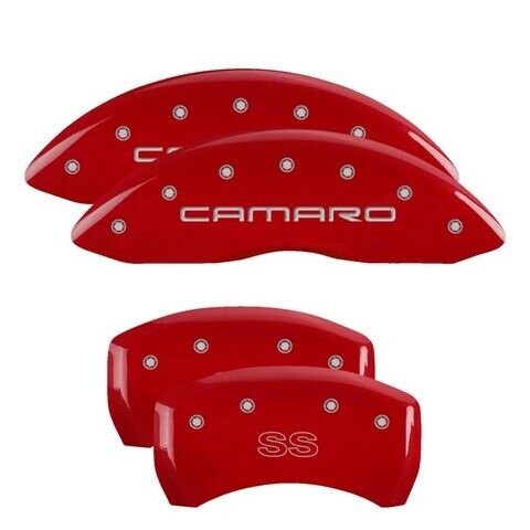 MGP Caliper Covers Set of 4 Red finish Silver Camaro / SS (Gen 4)