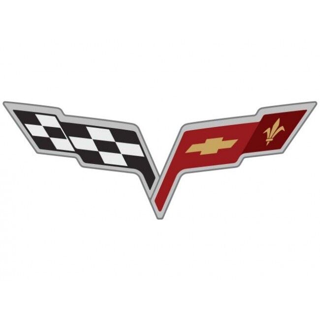 C6 Corvette Flag Logo Sticker Decal for 2005-2013 Wheel Rim Center Cap 