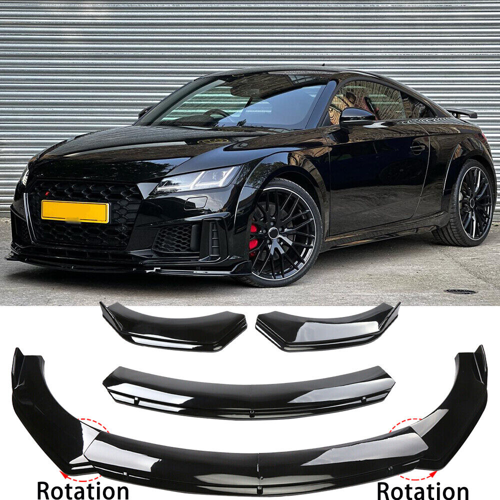 For Audi TTS Quattro Coupe Gloss Black Front Bumper Chin Lip Spoiler Splitter
