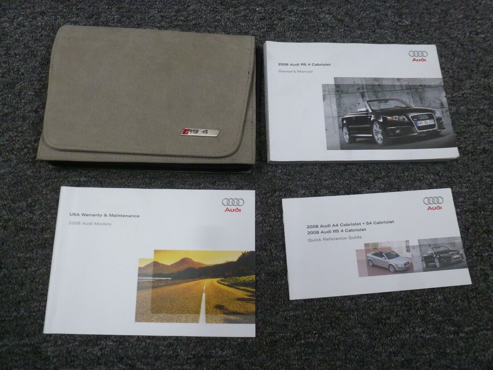 2008 Audi RS 4 Cabriolet Quattro Convertible Owner Operator Manual Set