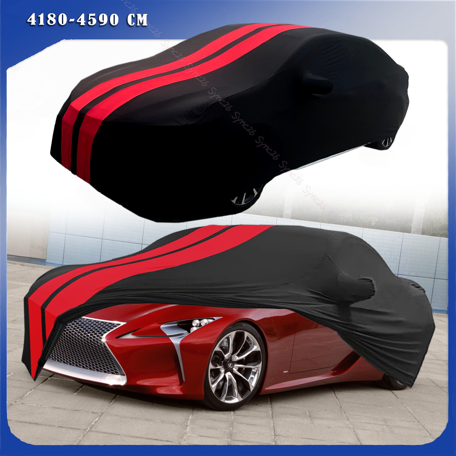 For LEXUS LF-A SC Indoor Red Line Dustproof Stain Stretch Full Car Cover