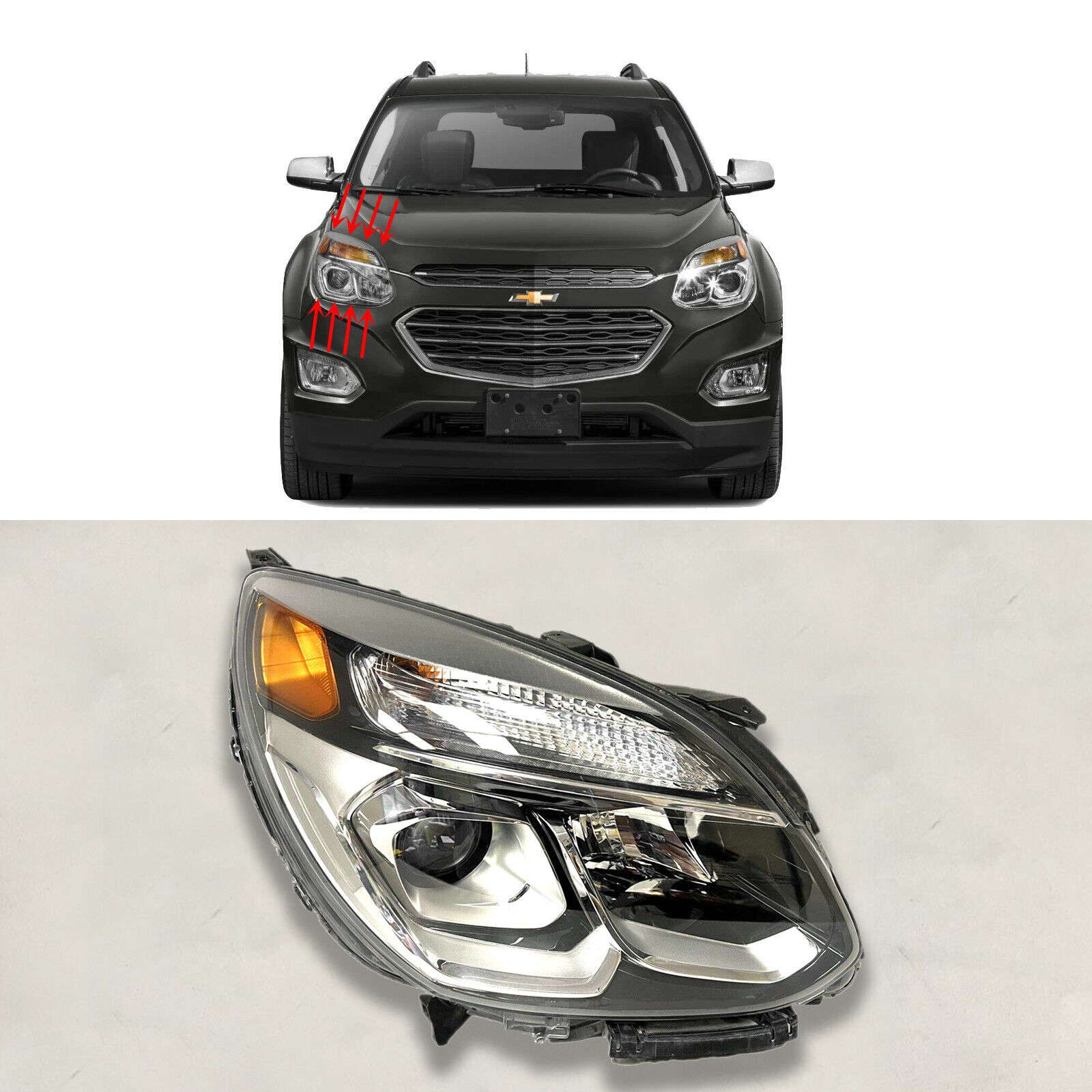 Front Headlight Headlamp Replacement For 2016 2017 Chevrolet Equinox Right