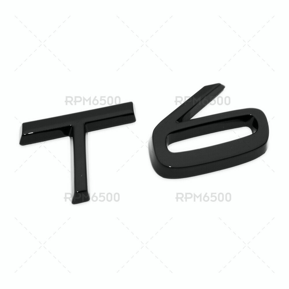 For Volvo T6 Rear Trunk Lid Letter Logo Badge Nameplate Emblem Sport Gloss Black