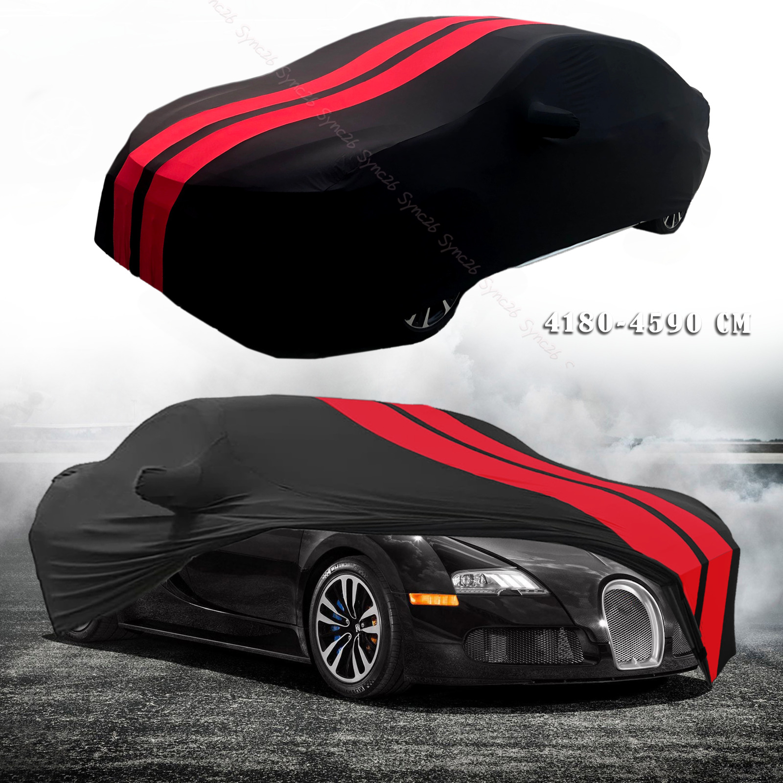 Red/Black Indoor Car Cover Stain Stretch Dustproof For Bugatti Veyron