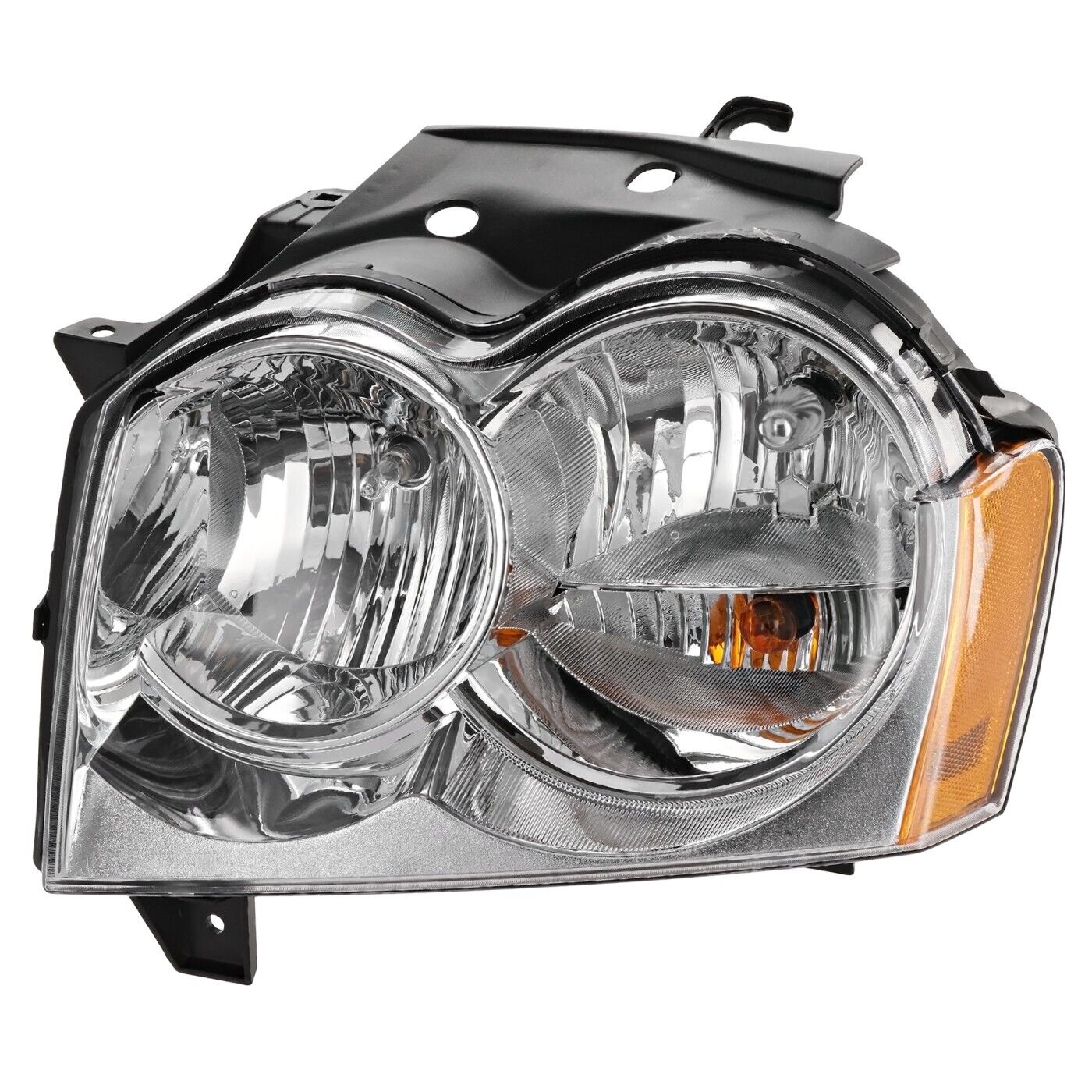 Headlight For 2005 2006 2007 Jeep Grand Cherokee Left Chrome Housing With Bulb