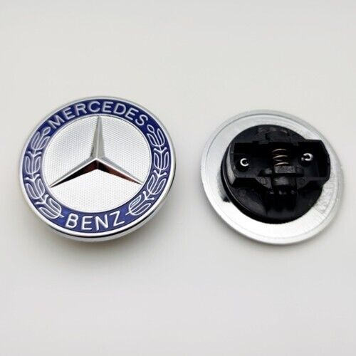 Front Hood Emblem Silver Flat Laurel Wreath Badge For Mercedes AMG 57mm